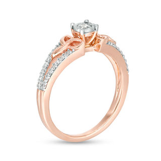 0.29 CT. T.W. Diamond Celtic Knots Split Shank Engagement Ring in 10K Rose Gold|Peoples Jewellers