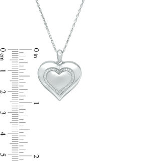 0.067 CT. T.W. Diamond Heart with Outline Locket in Sterling Silver|Peoples Jewellers
