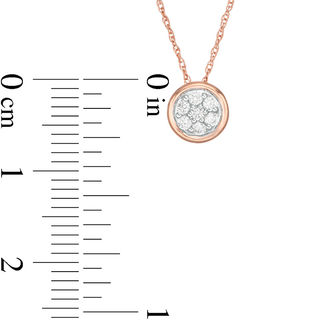 0.115 CT. T.W. Multi-Diamond Circle Pendant in 10K Rose Gold|Peoples Jewellers