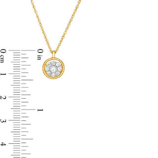 0.29 CT. T.W. Diamond Frame Rope Pendant in 10K Gold|Peoples Jewellers