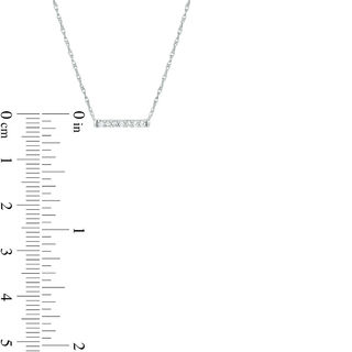 0.065 CT. T.W. Diamond Bar Necklace in 10K White Gold - 17.5"|Peoples Jewellers