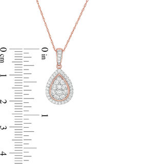 0.45 CT. T.W. Multi-Diamond Teardrop-Shaped Frame Pendant in 10K Rose Gold|Peoples Jewellers