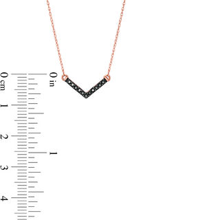 0.085 CT. T.W. Black Diamond Chevron Necklace in 10K Rose Gold - 17.5"|Peoples Jewellers