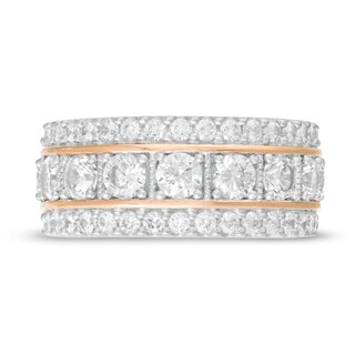 2.00 CT. T.W. Diamond Multi-Row Band in 10K White Gold and 14K Rose Gold Plate|Peoples Jewellers