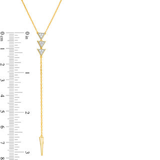 0.085 CT. T.W. Diamond Triple Triangle "Y" Necklace in 10K Gold - 19.75"|Peoples Jewellers