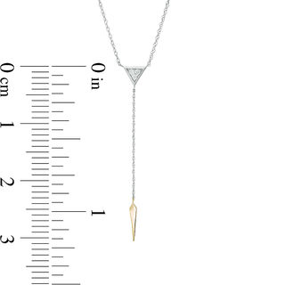 0.065 CT. T.W. Diamond Triangle "Y" Necklace in Sterling Silver and 10K Gold - 19"|Peoples Jewellers