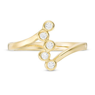 0.085 CT. T.W. Diamond Vertical Scatter Ring in 10K Gold|Peoples Jewellers