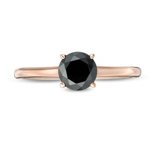 CT. Black Diamond Solitaire Engagement Ring in 10K Rose Gold|Peoples Jewellers