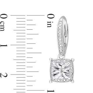 0.18 CT. T.W. Diamond Square Frame Drop Earrings in Sterling Silver|Peoples Jewellers