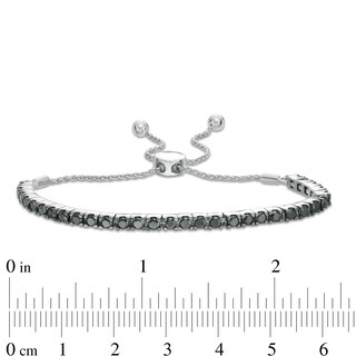 1.95 CT. T.W. Black Diamond Tennis Bolo Bracelet in Sterling Silver - 9.5"|Peoples Jewellers
