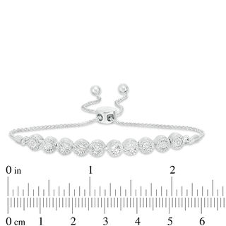 0.45 CT. T.W. Diamond Frame Bolo Bracelet in Sterling Silver - 9.5"|Peoples Jewellers