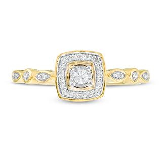 0.115 CT. T.W. Diamond Cushion Frame Ring in 10K Gold|Peoples Jewellers