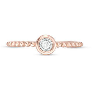 0.04 CT. Diamond Solitaire Bead Shank Promise Ring in 10K Rose Gold|Peoples Jewellers