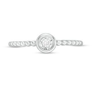 0.04 CT. Diamond Solitaire Bead Shank Promise Ring in 10K Gold|Peoples Jewellers