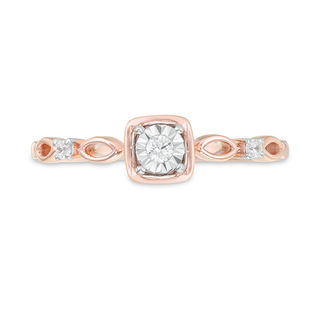 0.085 CT. T.W. Diamond Art Deco Ring in 10K Rose Gold|Peoples Jewellers