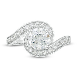 1.45 CT. T.W. Diamond Bypass Engagement Ring in 14K White Gold|Peoples Jewellers