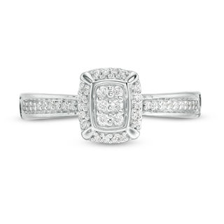 0.146 CT. T.W. Composite Diamond Cushion Frame Ring in 10K Gold|Peoples Jewellers