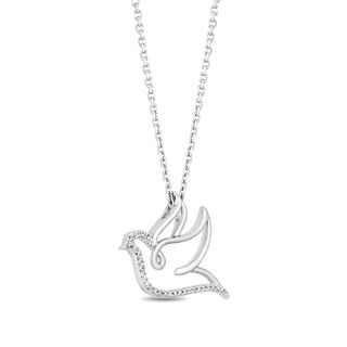 Hallmark Diamonds Inspiration 0.065 CT. T.W. Diamond Dove Pendant in Sterling Silver|Peoples Jewellers