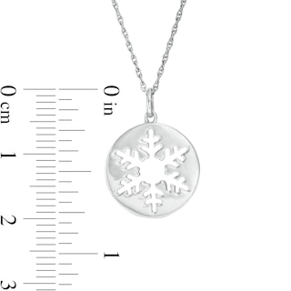 Diamond Accent Snowflake and Cut-Out Snowflake Disc Pendant Set in Sterling Silver|Peoples Jewellers