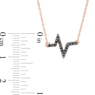 0.086 CT. T.W. Black Diamond Heartbeat Necklace in 10K Rose Gold|Peoples Jewellers