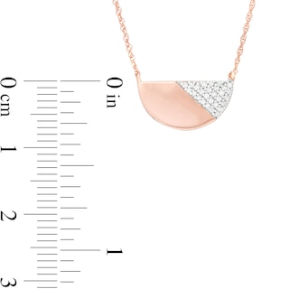 0.085 CT. T.W. Diamond Half Circle Necklace in 10K Rose Gold|Peoples Jewellers