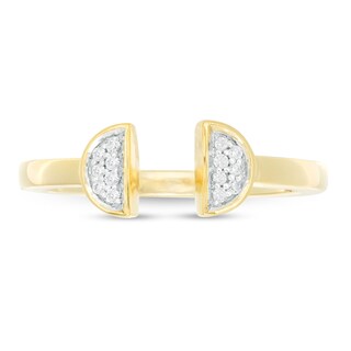 0.04 CT. T.W. Diamond Half Circle Open Shank Ring in 10K Gold|Peoples Jewellers