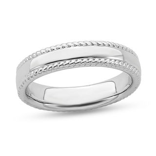 Stackable Expressions™ 4.0mm Beaded Edge Band in Sterling Silver|Peoples Jewellers