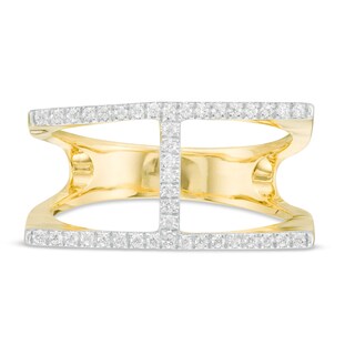 0.18 CT. T.W. Diamond Split Shank Stack Ring in 10K Gold|Peoples Jewellers