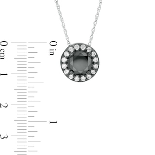 2.69 CT. T.W. Enhanced Black and White Diamond Frame Pendant in 10K White Gold with Black Rhodium|Peoples Jewellers