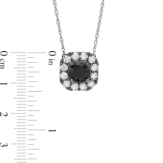 2.80 CT. T.W. Enhanced Black and White Diamond Octagonal Frame Necklace in 10K White Gold with Black Rhodium|Peoples Jewellers