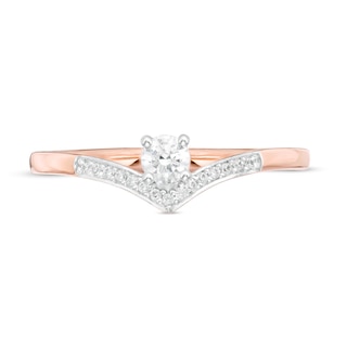 0.18 CT. T.W. Diamond Chevron Promise Ring in 10K Rose Gold|Peoples Jewellers