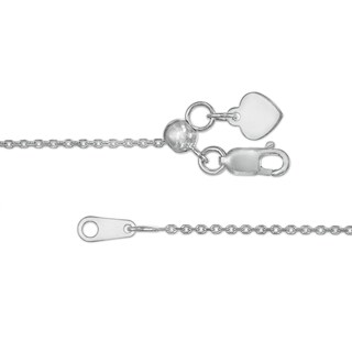 0.95mm Adjustable Diamond-Cut Cable Chain Necklace in Solid 10K White Gold - 22"|Peoples Jewellers