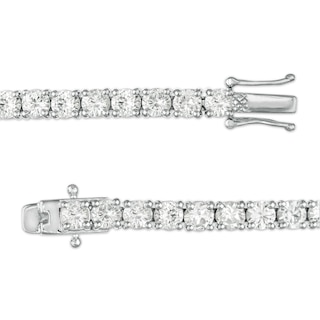 4.0mm Lab-Created White Sapphire Tennis Bracelet in Sterling Silver|Peoples Jewellers