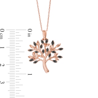 0.04 CT. T.W. Black Diamond Tree Pendant in 10K Rose Gold|Peoples Jewellers