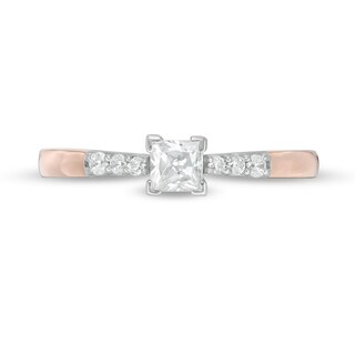 0.29 CT. T.W. Princess-Cut Diamond Engagement Ring in 10K Rose Gold|Peoples Jewellers