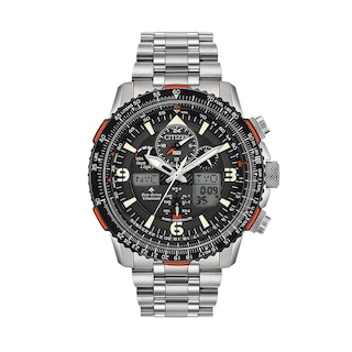 Men's Citizen Eco-Drive® Promaster Skyhawk A-T Super Titanium™ Chronograph Watch with Black Dial (Model: JY8108-53E)|Peoples Jewellers