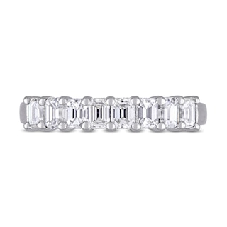 0.95 CT. T.W. Emerald-Cut Diamond Eight Stone Anniversary Band in 14K White Gold (H/VS2)|Peoples Jewellers
