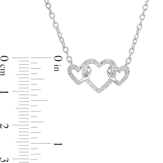 Diamond Accent Triple Intertwined Heart Necklace in Sterling Silver - 17"|Peoples Jewellers