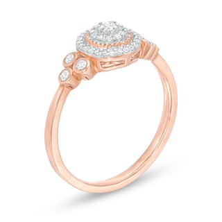 0.20 CT. T.W. Composite Diamond Tri-Sides Promise Ring in 10K Rose Gold|Peoples Jewellers