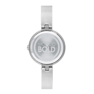 Ladies' Movado Bold® Crystal Bangle Watch with Transparent Mother-of Pearl Dial (Model: 3600629)|Peoples Jewellers