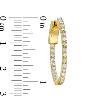 CT. T.W. Diamond Inside-Out Hoop Earrings in 10K Gold|Peoples Jewellers