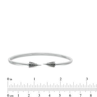 0.145 CT. T.W. Black Diamond Spiked Open Flex Bangle in Sterling Silver|Peoples Jewellers