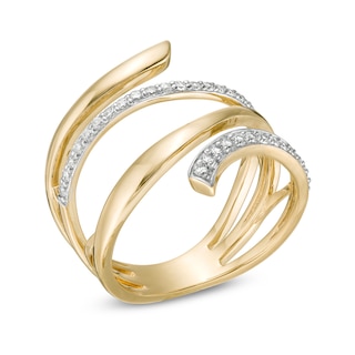 0.23 CT. T.W. Diamond Wrap Multi-Row Ring in 10K Gold|Peoples Jewellers