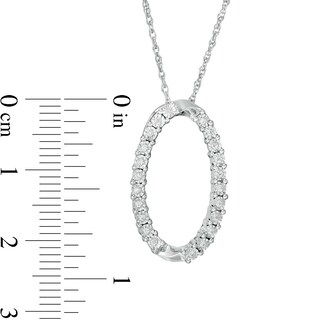 0.10 CT. T.W. Diamond Oval Outline Pendant in Sterling Silver|Peoples Jewellers