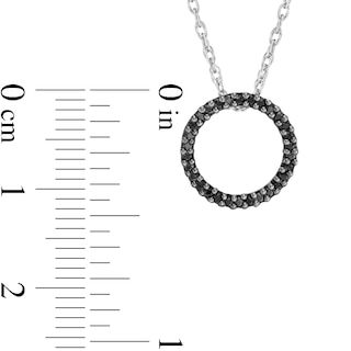0.09 CT. T.W. Black Diamond Open Circle Pendant in 10K White Gold|Peoples Jewellers