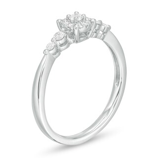 0.20 CT. T.W. Diamond Frame Promise Ring in 10K White Gold|Peoples Jewellers
