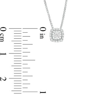 0.08 CT. T.W. Diamond Cushion Frame Pendant in Sterling Silver|Peoples Jewellers