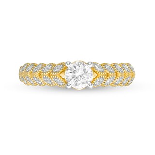 0.45 CT. T.W. Diamond Leaf Sides Engagement Ring in 10K Gold|Peoples Jewellers