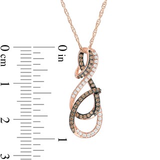 0.32 CT. T.W. Champagne and White Diamond Layered Infinity Pendant in 10K Rose Gold|Peoples Jewellers