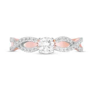 0.45 CT. T.W. Diamond Twist Shank Engagement Ring in 10K Rose Gold|Peoples Jewellers